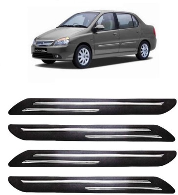 FitX Rubber Car Bumper Guard(Black, Silver, Pack of 4, Tata, Indigo)