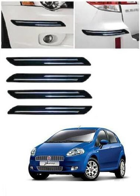 arneja trading company Rubber, Carbon Steel Car Bumper Guard(Black, Silver, Pack of 4, Maruti, Punto)