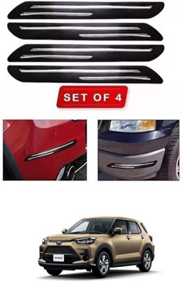 RONISH Microfibre, Silicone, Stainless Steel, Rubber Car Bumper Guard(Black, Silver, Pack of 4, Toyota, Universal For Car)