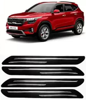 GS Grow n Shine Rubber Car Bumper Guard(Black, Silver, Pack of 4, Kia, Seltos GTK 1.4)