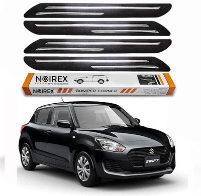 ZIMBER Rubber, Stainless Steel Car Bumper Guard(Black, Pack of Pack Of 4, Universal For Car, Swift)