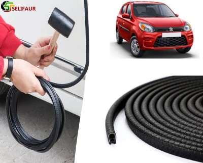 Selifaur Plastic, Carbon Steel Car Door Guard(Black, Pack of 1 U Shape Edge Trim Rubber Seal Built in Shaped Stell Sheet, Maruti, Alto 800)