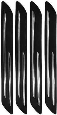 Max In Stainless Steel, Rubber Car Bumper Guard(Black, Silver, Pack of 4, Universal For Car, Universal For Car)