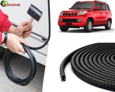 Selifaur Plastic, Carbon Steel Car Door Guard(Black, Pack of 1 U Shape Edge Trim Rubber Seal Built in Shaped Stell Sheet, Mahindra, TUV-300)