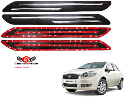 CuboDePlato Rubber Car Bumper Guard(Black, Pack of 4, Fiat, Linea Classic)