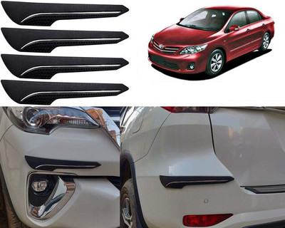 Selifaur Rubber Car Bumper Guard(Black, Pack of 4, Toyota, Altis)