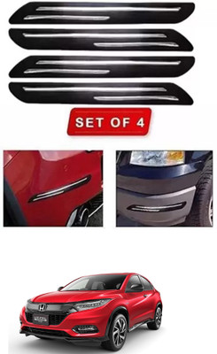 RONISH Microfibre, Silicone, Stainless Steel, Rubber Car Bumper Guard(Black, Silver, Pack of 4, Honda, Universal For Car)