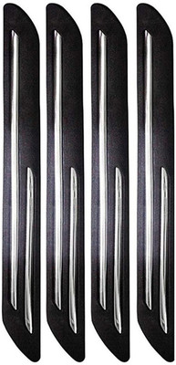 Just Four You Silver Plated, Rubber Car Bumper Guard(Black, Silver, Pack of 4, Tata, Nexon)