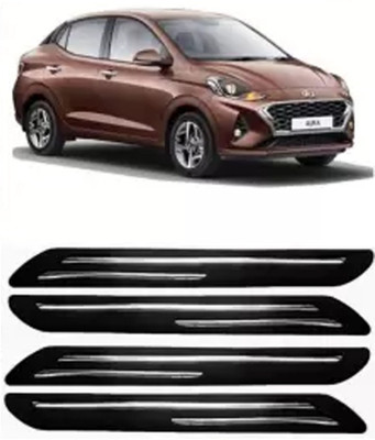 OOLTAH PAHIYA Plastic Car Bumper Guard(Black, Silver, Pack of 4, Hyundai, Universal For Car)