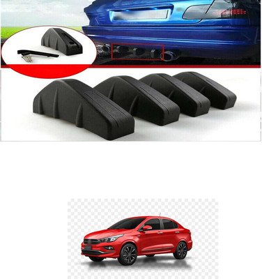 PRTEK Plastic Car Bumper Guard(Black, Pack of PACK OF 4, Fiat, Universal For Car)