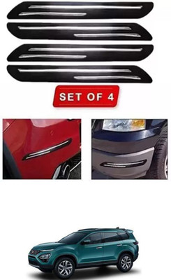 RONISH Microfibre, Silicone, Stainless Steel, Rubber Car Bumper Guard(Black, Silver, Pack of 4, Tata, Universal For Car)