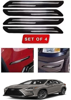 RONISH Microfibre, Silicone, Stainless Steel, Rubber Car Bumper Guard(Black, Silver, Pack of 4, MG, Universal For Car)