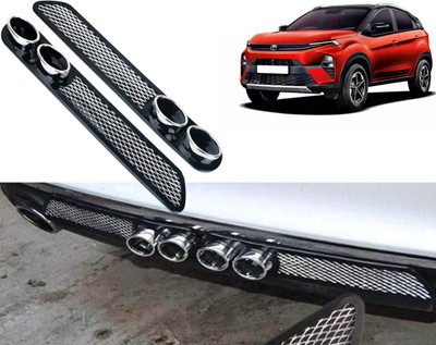 Selifaur Aluminium, Rubber Car Bumper Guard(White, Black, Pack of 2, Tata, Nexon)