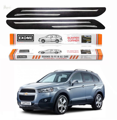 EXOME Rubber, Stainless Steel Car Bumper Guard(Black, Pack of 4, Chevrolet, Captiva)