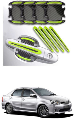 PRTEK Rubber Car Door Guard(Green, Silver, Pack of 8, Toyota, Etios)