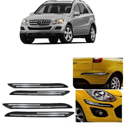 RWT Stainless Steel, Plastic Car Bumper Guard(Black, Silver, Pack of 4, Mercedes Benz, ML)