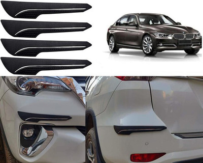 Selifaur Rubber Car Bumper Guard(Black, Pack of 4, BMW, 320D)