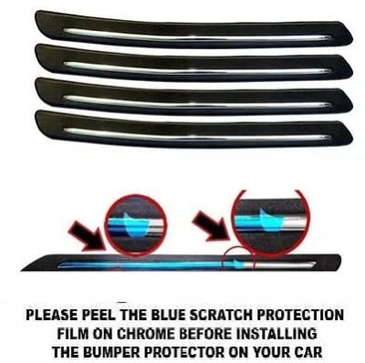 FitX Rubber, Carbon Steel Car Bumper Guard(Black, Silver, Pack of 4, Chevrolet, Enjoy)