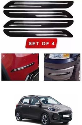 RONISH Microfibre, Silicone, Stainless Steel, Rubber Car Bumper Guard(Black, Silver, Pack of 4, Hyundai, Universal For Car)