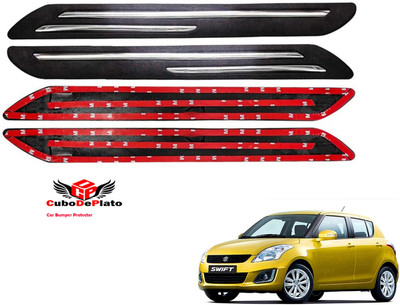 CuboDePlato Rubber Car Bumper Guard(Black, Pack of 4, Maruti, Swift)