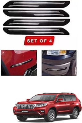 RONISH Microfibre, Silicone, Stainless Steel, Rubber Car Bumper Guard(Black, Silver, Pack of 4, Toyota, Land Cruiser Prado)