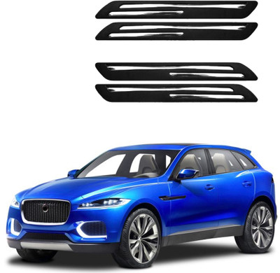 Shopone Rubber Car Bumper Guard(Black, Silver, Pack of 1, Jaguar, Universal For Car)