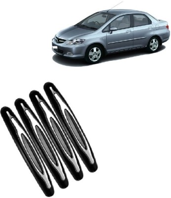 MotoshozX Plastic, Rubber Car Door Guard(Black, Silver, Pack of 4, Honda, City ZX, Universal For Car)