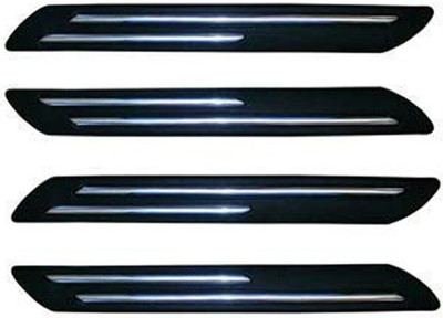 SAR GALLARY Silver Plated, Rubber Car Bumper Guard(Black, Silver, Pack of 4, Universal For Car, Universal For Car)