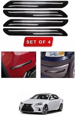 RONISH Microfibre, Silicone, Stainless Steel, Rubber Car Bumper Guard(Black, Silver, Pack of 4, Universal For Car, Lexus)