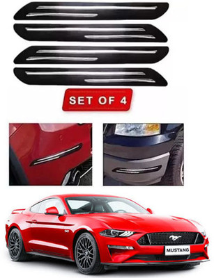 RONISH Microfibre, Silicone, Stainless Steel, Rubber Car Bumper Guard(Black, Silver, Pack of 4, Tata, Universal For Car)
