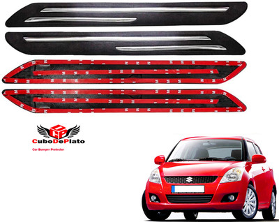 CuboDePlato Rubber Car Bumper Guard(Black, Pack of 4, Maruti, Swift)