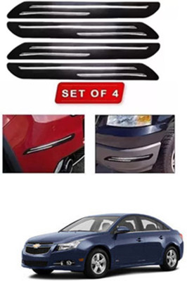 RONISH Microfibre, Silicone, Stainless Steel, Rubber Car Bumper Guard(Black, Silver, Pack of 4, Chevrolet, Cruze)