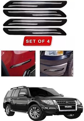 RONISH Microfibre, Silicone, Stainless Steel, Rubber Car Bumper Guard(Black, Silver, Pack of 4, Fiat, Universal For Car)