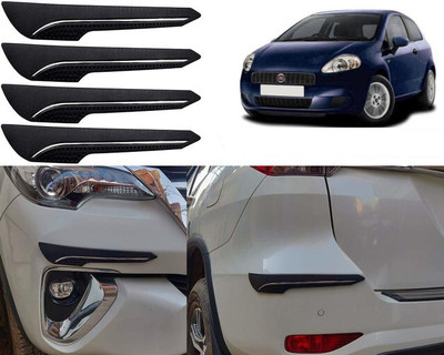 Selifaur Rubber Car Bumper Guard(Black, Pack of 4, Fiat, Grand Punto)