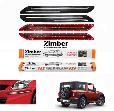 NOIREX Rubber, Stainless Steel Car Bumper Guard(Black, Pack of Pack Of 4, Mahindra, Thar)