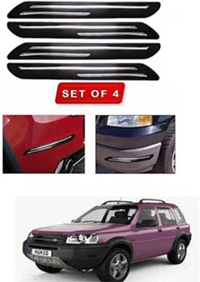 RONISH Microfibre, Silicone, Stainless Steel, Rubber Car Bumper Guard(Black, Silver, Pack of 4, Land Rover, Universal For Car)