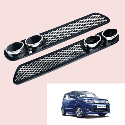 GOLSM Plastic Car Bumper Guard(Black, Pack of Car Universal Rear Dual Tip Bumper Lip Diffuser, Maruti, Wagon R VXI)