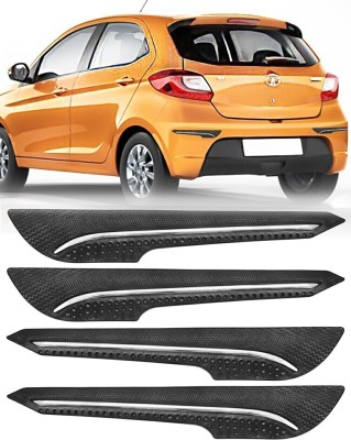 CARZEX Microfibre, Plastic, Stainless Steel Car Bumper Guard(Black, Pack of 4, Tata, Tiago)