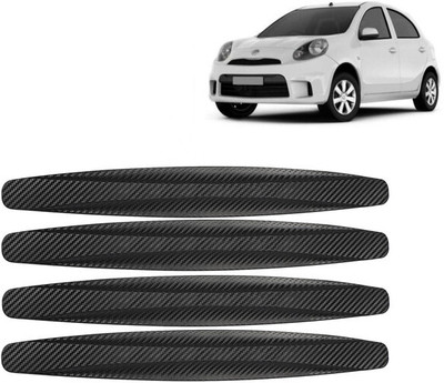 Selifaur Rubber Car Bumper Guard(Black, Pack of 4, Nissan, Micra Active)
