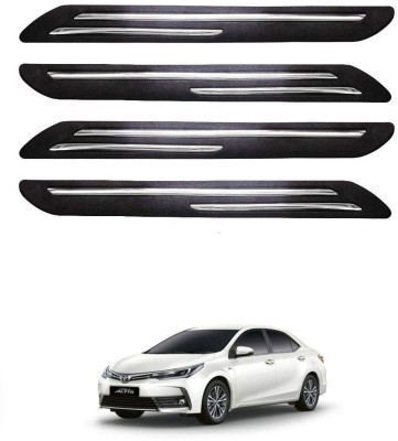 FitX Rubber, Carbon Steel Car Bumper Guard(Black, Silver, Pack of 4, Toyota, Corolla Altis)