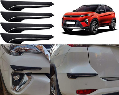 Selifaur Rubber Car Bumper Guard(Black, Pack of 4, Tata, Nexon)