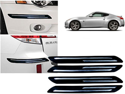 Selifaur Plastic, Rubber Car Bumper Guard(Black, Silver, Pack of 4 Pcs Double Chrome Bumper Protector, BMW, 370z)