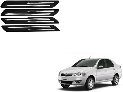 FORSONS Rubber Car Bumper Guard(Black, Pack of 4 pcs Double Chrome Bumper Protector, Fiat, Siena)