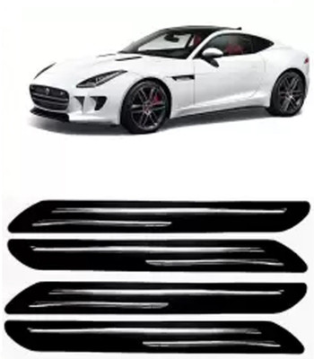 OOLTAH PAHIYA Plastic Car Bumper Guard(Black, Silver, Pack of 4, Jaguar, F-TYPE)