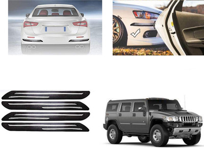 Automotive Prist Microfibre, Stainless Steel Car Bumper Guard(Black, Pack of 4, Honda, Civic)