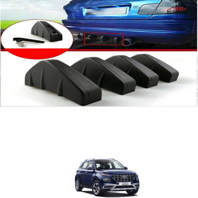 PRTEK Plastic Car Bumper Guard(Black, Pack of PACK OF 4, Hyundai, Universal For Car)