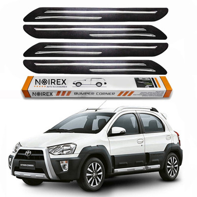 ZIMBER Rubber, Stainless Steel Car Bumper Guard(Black, Pack of Pack Of 4, Toyota, Etios Cross)