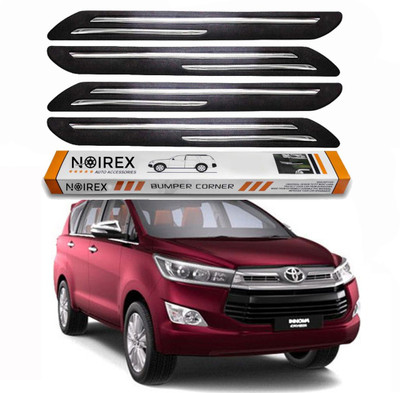 ZIMBER Rubber, Stainless Steel Car Bumper Guard(Black, Pack of Pack Of 4, Toyota, Innova)