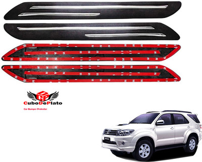 CuboDePlato Rubber Car Bumper Guard(Black, Pack of 4, Toyota, Fortuner Old)