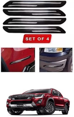 RONISH Microfibre, Silicone, Stainless Steel, Rubber Car Bumper Guard(Black, Silver, Pack of 4, Isuzu, Universal For Car)